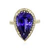 Image 3 : 14KT Yellow Gold GIA Certified 8.69ct Tanzanite and Diamond Ring