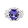 Image 1 : 14KT White Gold 4.23ct Tanzanite and Diamond Ring