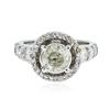 Image 3 : 14KT White Gold 2.88ctw Diamond Ring