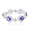 Image 1 : 14KT White Gold 20.94ctw Tanzanite and Diamond Bracelet