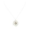 Image 3 : 14KT White Gold Pearl and Diamond Pendant with Chain
