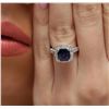 Image 1 : 14KT White Gold 3.13ct Sapphire and Diamond Ring