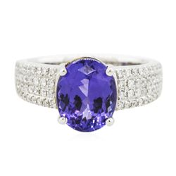 14KT White Gold 3.31ct Tanzanite and Diamond Ring