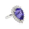 Image 4 : 14KT White Gold GIA Certified 13.39ct Tanzanite and Diamond Ring