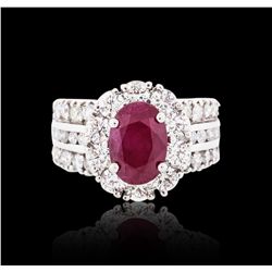 18KT White Gold 2.90ct Ruby and Diamond Ring