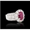 Image 2 : 18KT White Gold 2.90ct Ruby and Diamond Ring