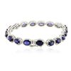 Image 2 : 14KT White Gold 13.49ctw Sapphire and Diamond Bracelet