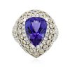 Image 3 : 14KT White Gold 9.78ct Tanzanite and Diamond Ring