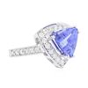 Image 2 : 14KT White Gold 2.20ct Tanzanite and Diamond Ring