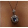 Image 5 : 14KT White Gold 4.45ct Tanzanite and Diamond Pendant with Chain