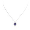 Image 3 : 18KT White Gold 3.59ct Tanzanite and Diamond Pendant With Chain