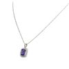 Image 6 : 18KT White Gold 3.59ct Tanzanite and Diamond Pendant With Chain