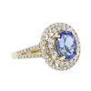 Image 2 : 14KT Yellow Gold 2.47ct Tanzanite and Diamond Ring