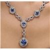 Image 2 : 14KT White Gold 14.01ctw Tanzanite and Diamond Necklace