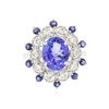 Image 1 : 14KT White Gold 3.43ctw Tanzanite and Diamond Ring