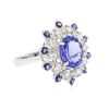 Image 2 : 14KT White Gold 3.43ctw Tanzanite and Diamond Ring