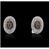 Image 3 : 14KT White Gold 1.07ctw Diamond Earrings