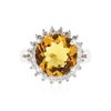 Image 1 : 14KT White Gold 4.03ct Citrine and Diamond Ring