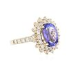 Image 2 : 14KT Yellow Gold 3.28ct Tanzanite and Diamond Ring