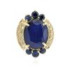 Image 3 : 14KT Yellow Gold 10.94ct Sapphire and Diamond Ring