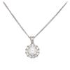 Image 2 : 14KT White Gold 0.90ctw Diamond Pendant With Chain