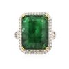Image 3 : 14KT Two-Tone 16.49ct Emerald and Diamond Ring