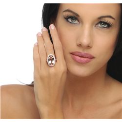 14KT Rose Gold 8.82ct Morganite and Diamond Ring