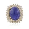 Image 3 : 14KT Yellow Gold 19.72ct Tanzanite and Diamond Ring