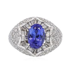 18KT White Gold 2.51ct Tanzanite and Diamond Ring