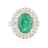 Image 3 : 14KT White Gold 3.95ct Emerald and Diamond Ring