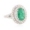 Image 4 : 14KT White Gold 3.95ct Emerald and Diamond Ring