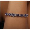 Image 6 : 14KT White Gold 22.40ctw Tanzanite and Diamond Bracelet