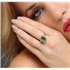 Image 2 : 14KT White Gold 4.41ct Green Tourmaline and Diamond Ring