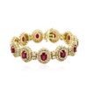 Image 3 : 14KT Yellow Gold 10.89ctw Ruby and Diamond Bracelet