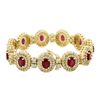Image 4 : 14KT Yellow Gold 10.89ctw Ruby and Diamond Bracelet