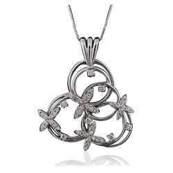 14KT White Gold 0.60ctw Diamond Pendant With Chain