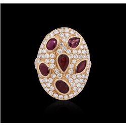 18KT Rose Gold 2.25ctw Ruby and Diamond Ring