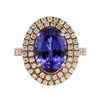Image 3 : 14KT Rose Gold 5.01ct Tanzanite and Diamond Ring
