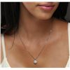Image 5 : 14KT White Gold 0.92ctw Diamond Pendant With Chain