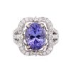 Image 1 : 14KT White Gold 5.85ct Tanzanite and Diamond Ring