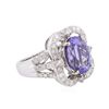 Image 2 : 14KT White Gold 5.85ct Tanzanite and Diamond Ring