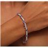 Image 5 : 14KT White Gold 6.48ctw Tanzanite and Diamond Tennis Bracelet