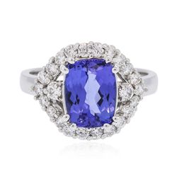 14KT White Gold 2.75ct Tanzanite and Diamond Ring