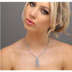 14KT White Gold 4.81ctw Diamond Necklace