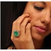 Image 1 : 14KT Yellow Gold 9.19ct Emerald and Diamond Ring