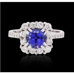 14KT White Gold 1.41ct Tanzanite and Diamond Ring