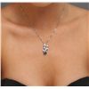 Image 1 : 14-18KT White Gold 1.49ct Sapphire and Diamond Pendant With Chain