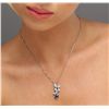 Image 6 : 14-18KT White Gold 1.49ct Sapphire and Diamond Pendant With Chain