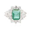 Image 1 : 14KT White Gold 2.36ct Emerald and Diamond Ring