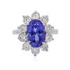 Image 1 : 14KT White Gold 4.89ct Tanzanite and Diamond Ring